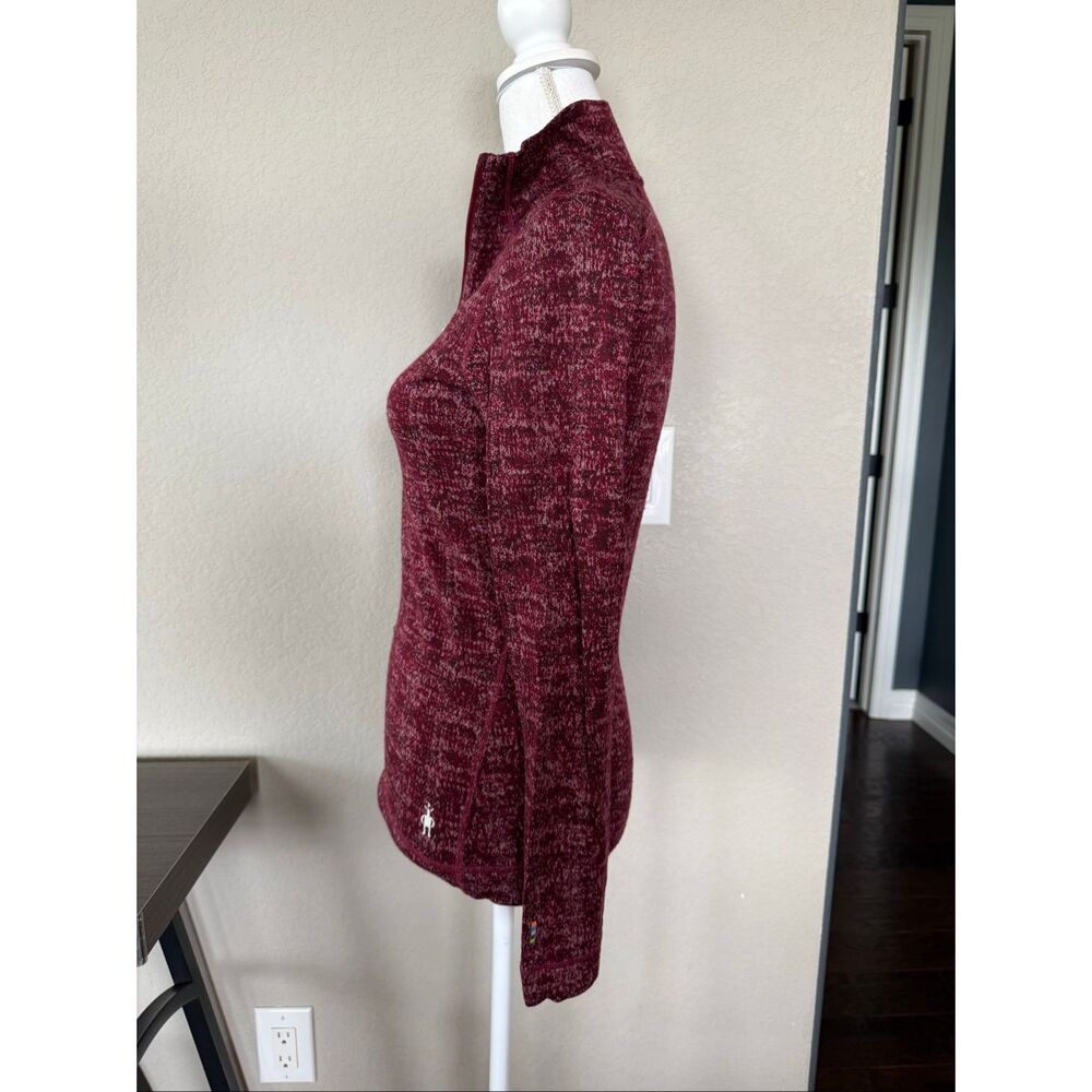 Smartwool Women's Classic Thermal Merino Base Layer 1/4 Zip Burgundy Medium - Picture 7 of 8